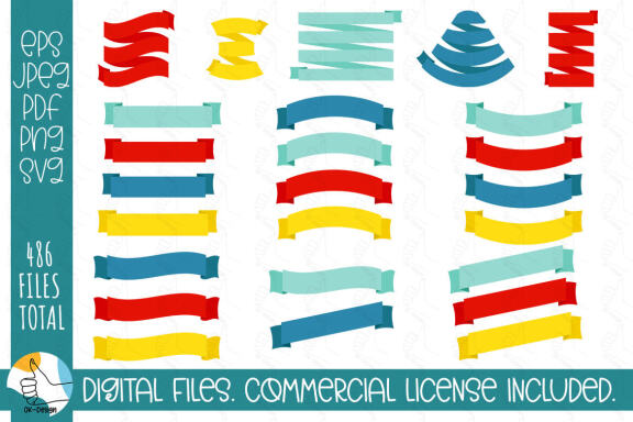 121 ribbons SVG bundle. Ribbons and labels clipart SVG cut files.