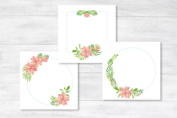 Watercolor Tropical clipart, cards and seamless patterns set