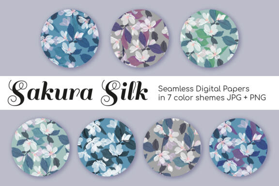 Seamless Patterns with Sakura flowers