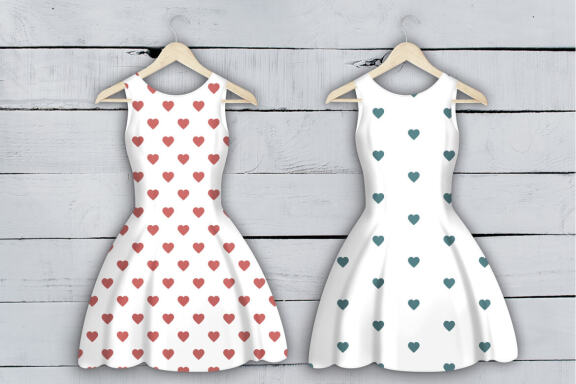 Valentines Day set of patterns. Valentines day pink postcard