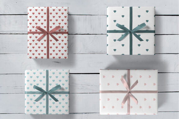 Valentines Day set of patterns. Valentines day pink postcard