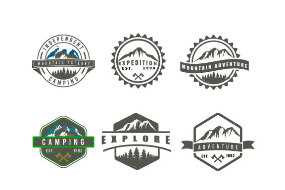 Set of Badges Mountain Explore