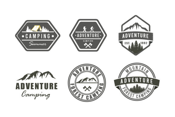 Set of Badges Mountain Logo