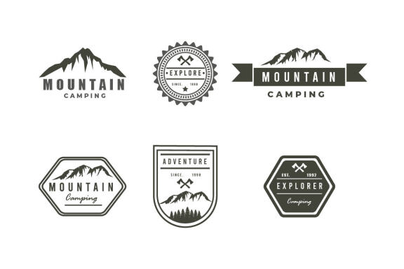 Set of Badges Mountain Logo