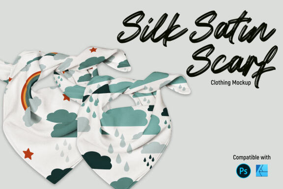 Silk satin scarf | Mockup