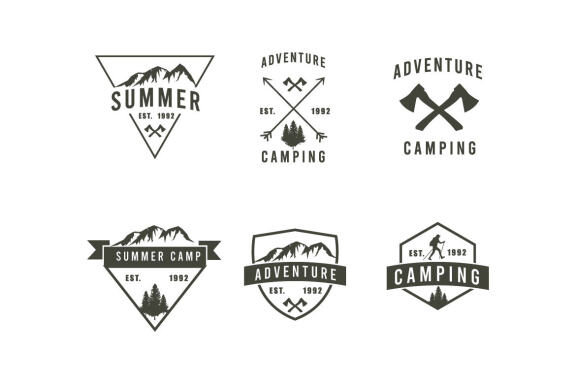 Set of Badges Mountain Expedition Logo