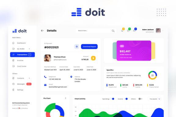Doit - Personal Banking Admin Dashboard UI