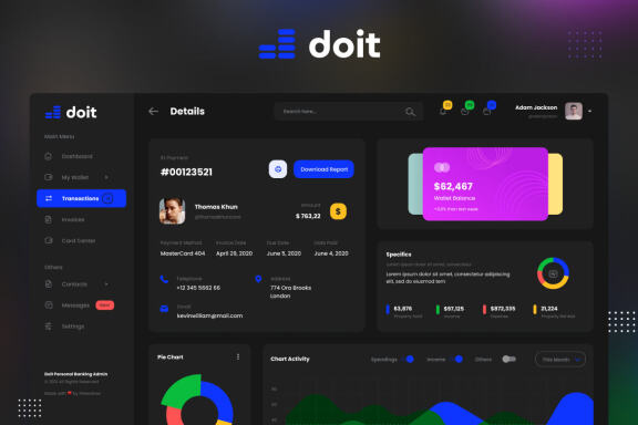 Doit - Personal Banking Admin Dashboard UI