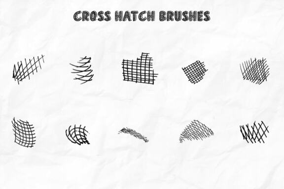 Set of 22 Crosshatch Brushes for Photoshop