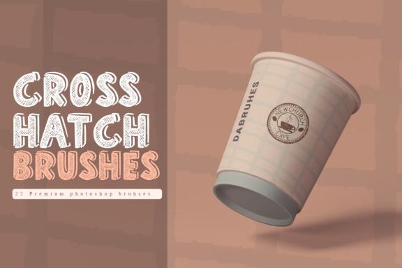 Set of 22 Crosshatch Brushes for Photoshop