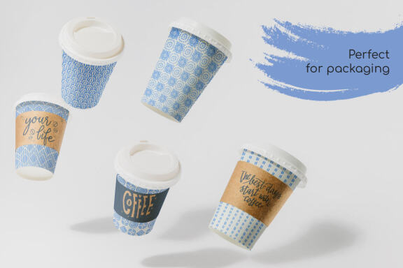 Tribal Geometry Patterns Frosty Blue Collection
