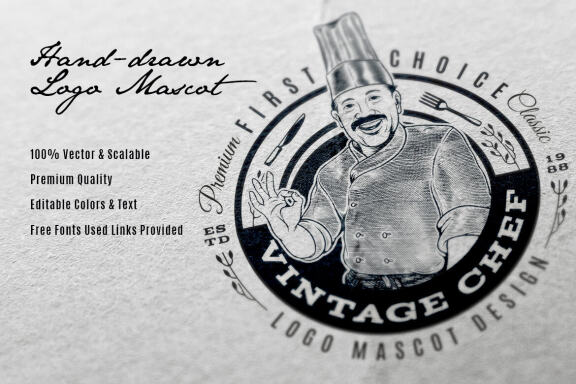 Vintage Chef Logo Design Template