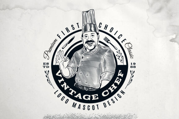 Vintage Chef Logo Design Template