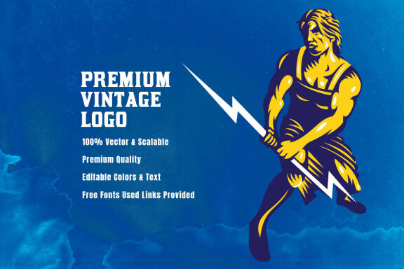 Zeus Thunder Mythical Mascot Logo