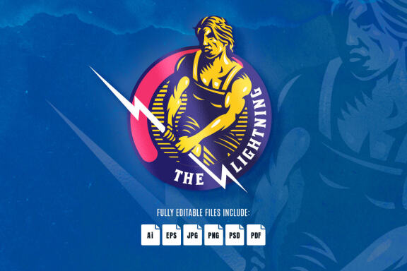 Zeus Thunder Mythical Mascot Logo