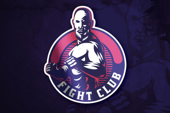 Fight club logo with red man fist isolated Vector Image