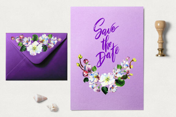 Apple blossom watercolor clip art