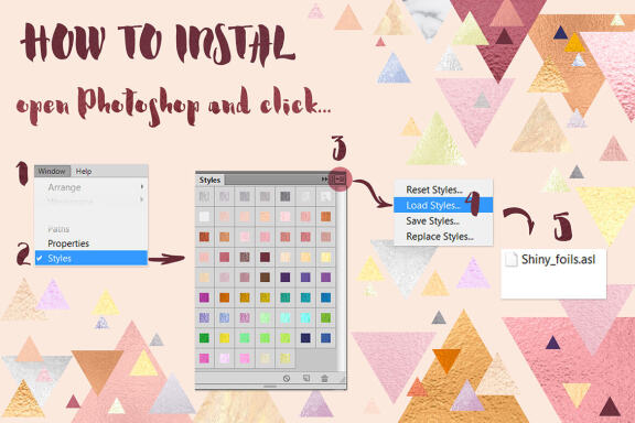 Layer Styles for PhotoShop Shiny foils 