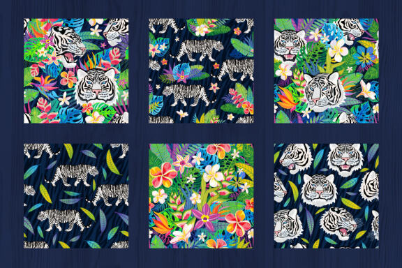 White Tiger in Tropical vector