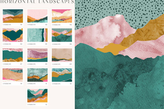 Abstract Landscape Watercolor Papers