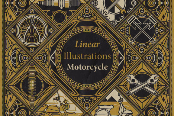 Linear Illustrations - Motorcycle
