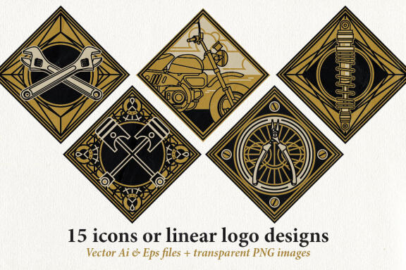 Linear Illustrations - Motorcycle