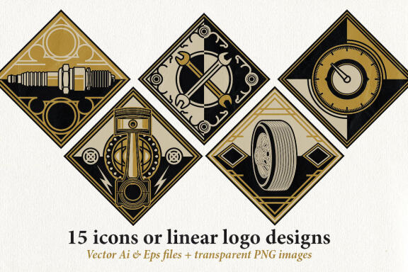 Linear Illustrations - Motorcycle