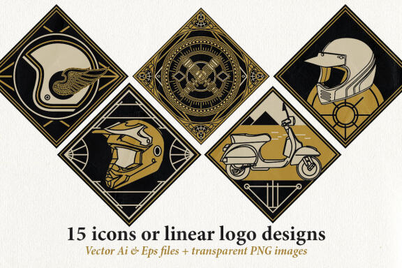 Linear Illustrations - Motorcycle