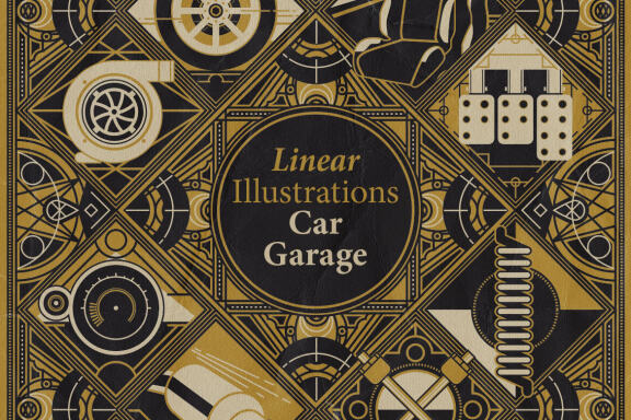 Linear Illustrations - Car & Garage