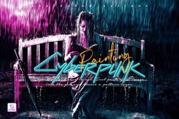Cyberpunk Painting Photoshop Action