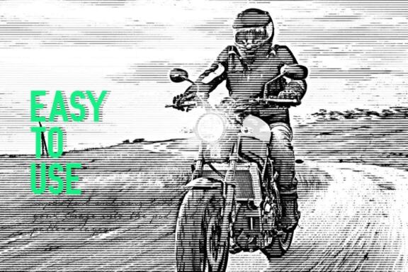 Horizontal Line Halftone Action