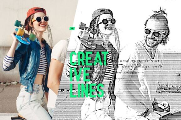 Horizontal Line Halftone Action