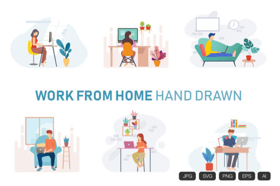 Freelance Workspace Hand Drawn