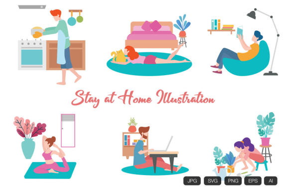 Stay at Home Illustration