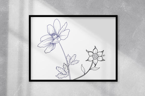 Floral Outline Hand Drawn