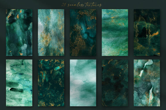 Seamless Watercolor Backgrounds and Brush Strokes