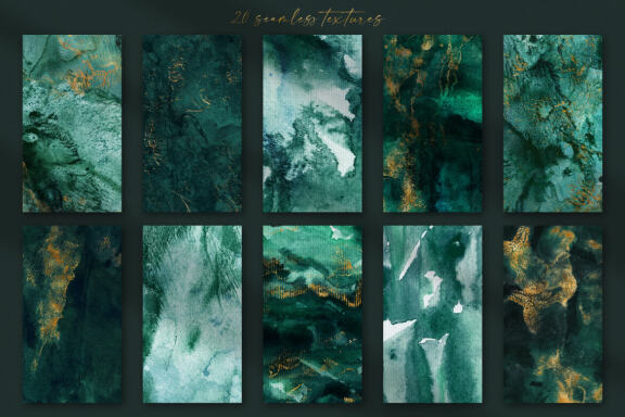 Seamless Watercolor Backgrounds and Brush Strokes