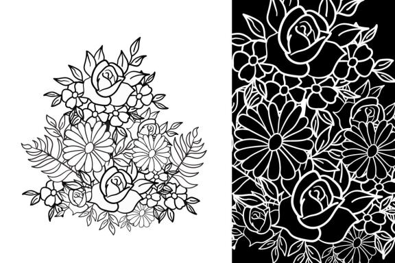Flower x Motorcycle art Vector Bundle