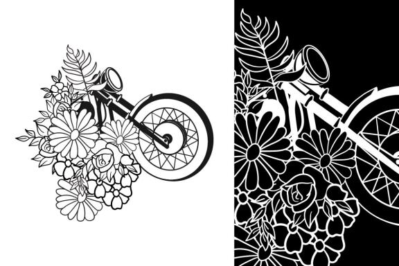 Flower x Motorcycle art Vector Bundle