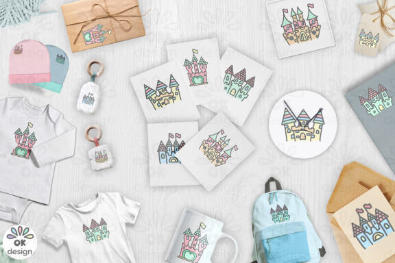 Castle clipart. Baby shower clipart, magic unicorn graphics.