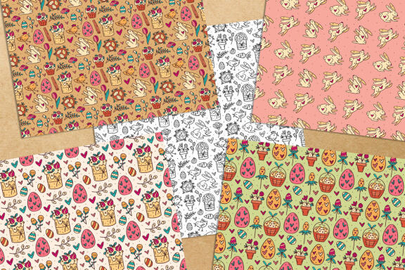 Easter digital paper, seamless pattern.