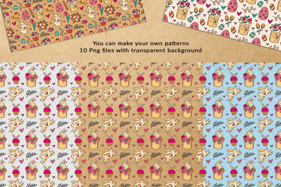 Easter digital paper, seamless pattern.