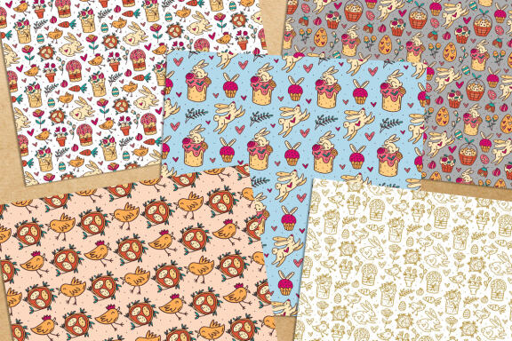 Easter digital paper, seamless pattern.