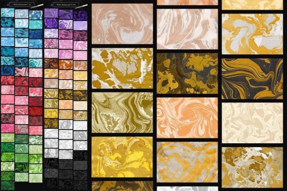 Marble Ink Monochromatic Backgrounds