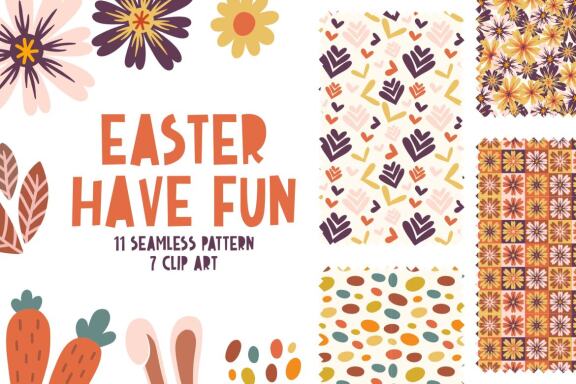 Easter Have Fun Seamless Pattern
