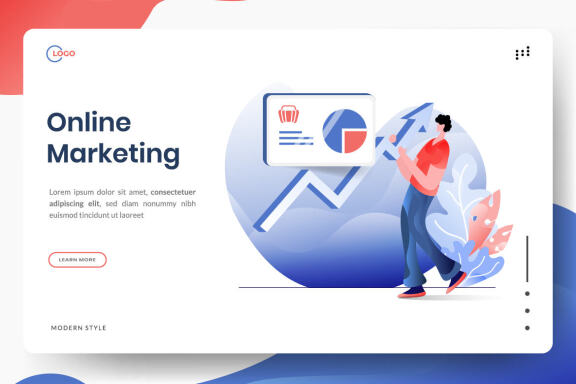 Business Online Marketing flat illustration