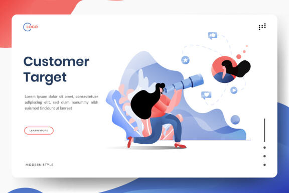 Business Online Marketing flat illustration