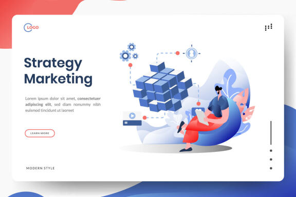 Business Online Marketing flat illustration