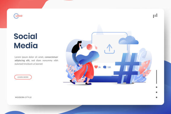 Business Online Marketing flat illustration