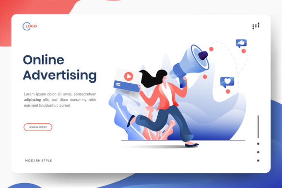 Business Online Marketing flat illustration